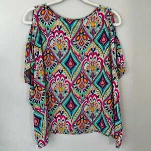 Lilly Pulitzer Trace Cold Shoulder Silk Top - Crown Jewel